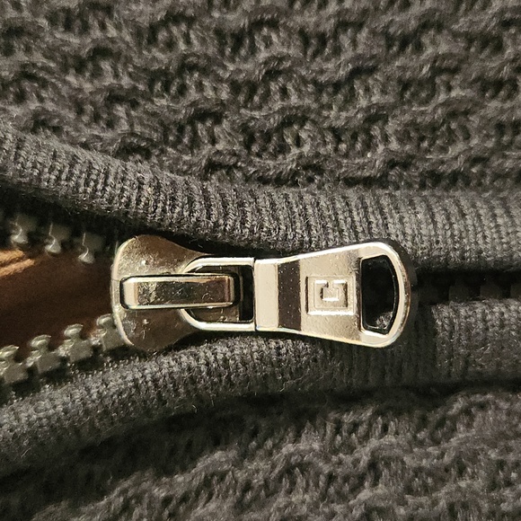 Chaps Zipper Sweater Vest Mrn's Black/Brown accents  with pockets XLarge - Picture 7 of 12